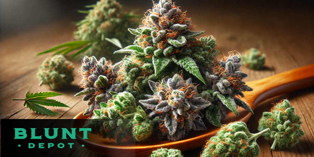 Image of high-quality THCa cannabis buds, showcasing a frosty appearance and vibrant colors.