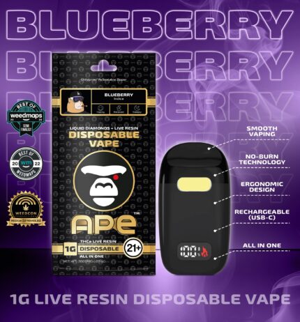 Blueberry THCa Live Resin Disposable 1g APE