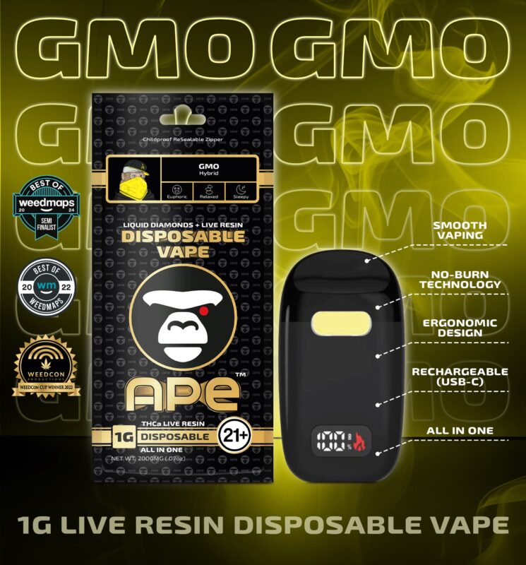 GMO THCa Live Resin Disposable 1g APE