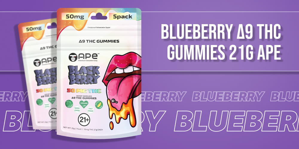 Blueberry Δ9 THC Gummies 21g by APE