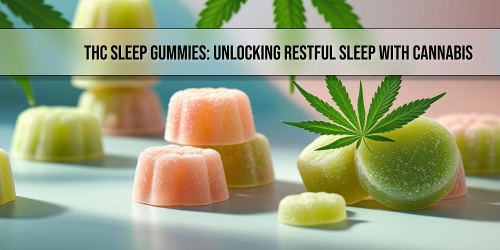 Close-up of a THC sleep gummy highlighting its texture and ingredients