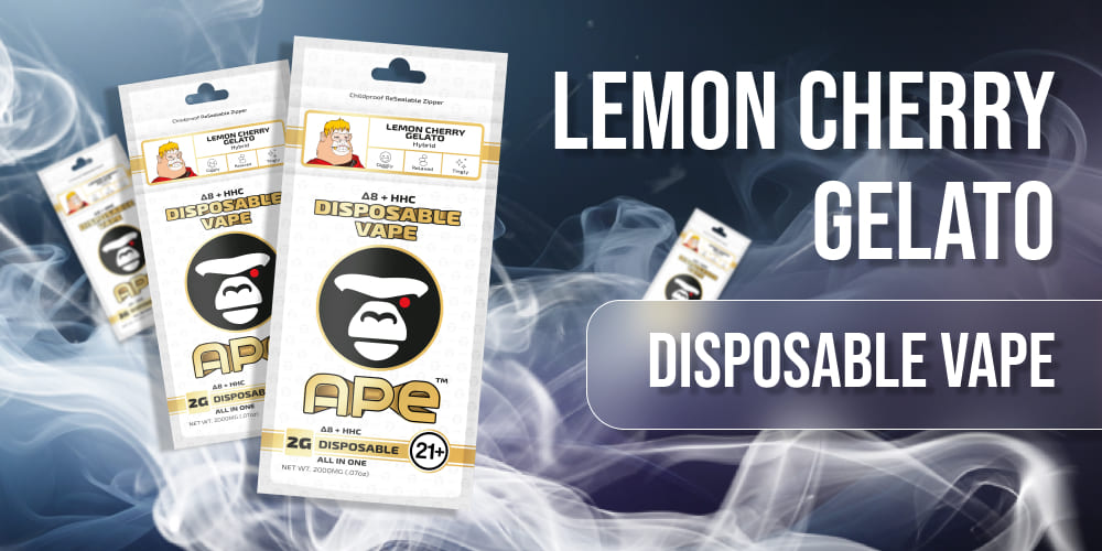 Lemon Cherry Gelato THCa Disposable 2G with its original APE packaging.