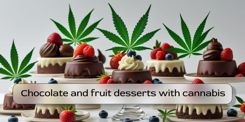 Chocolate and fruit desserts with cannabis