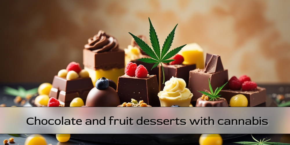 Chocolate and Fruits with Cannabis