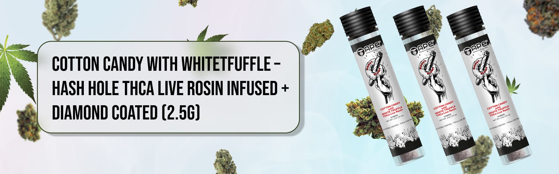 Cotton Candy with White Truffle – Hash Hole THCa Live Rosin Infused + Diamond Coated
