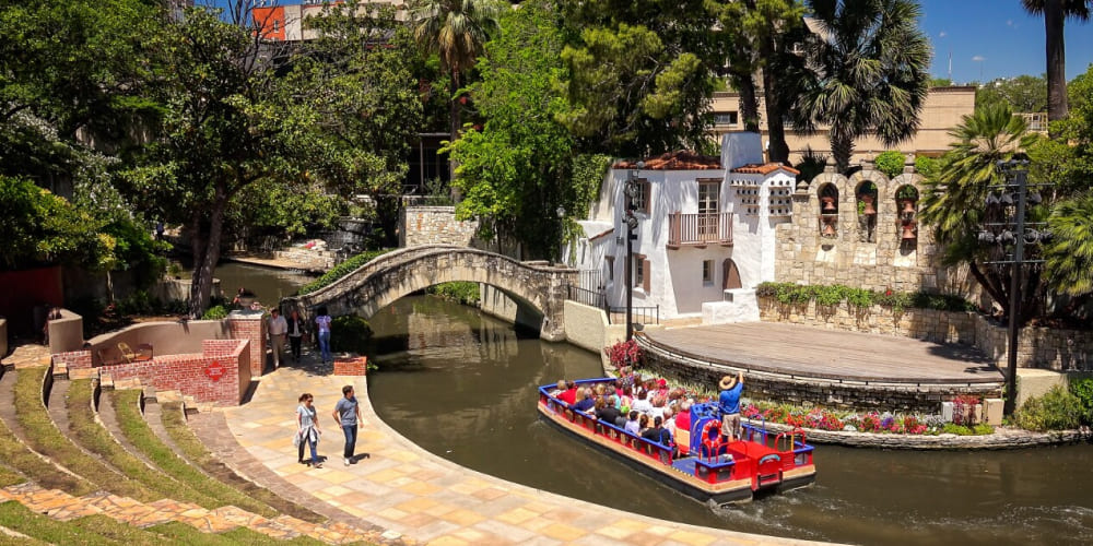 View of the San Antonio River Walk at day