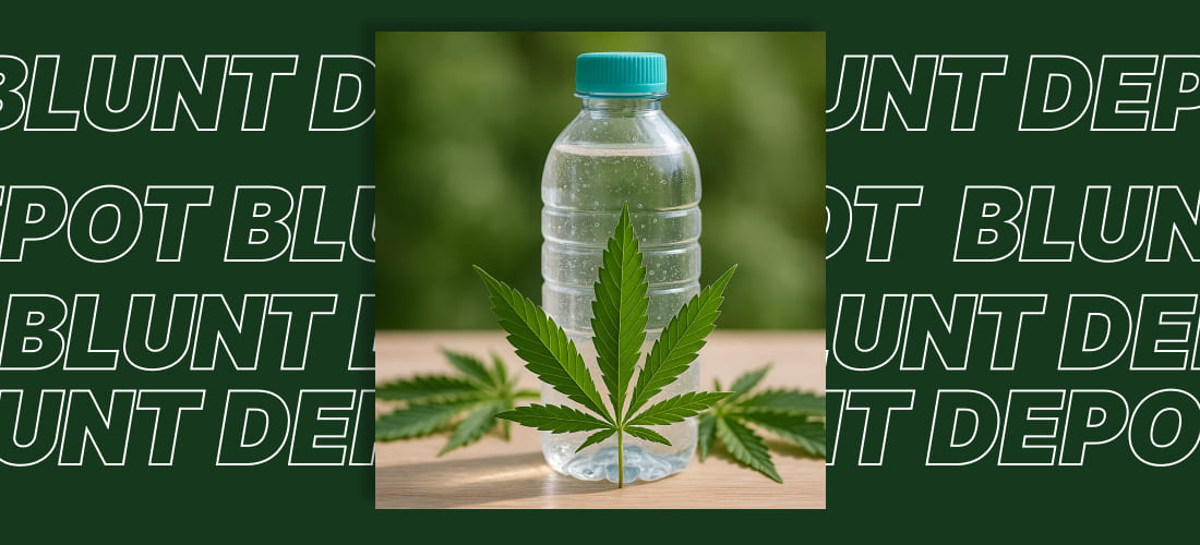 Assortment of CBD drinks including water and sparkling options