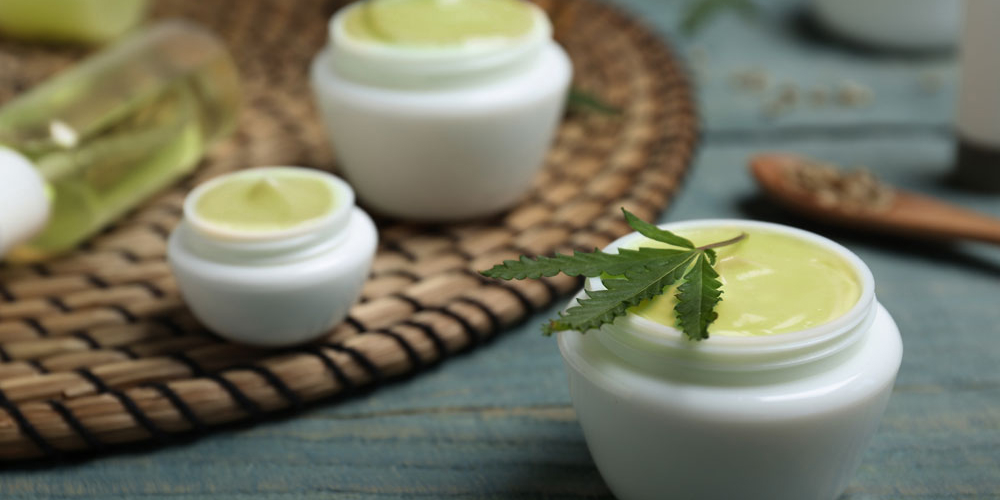 Diverse group of people with different skin types using cannabinoid cosmetics