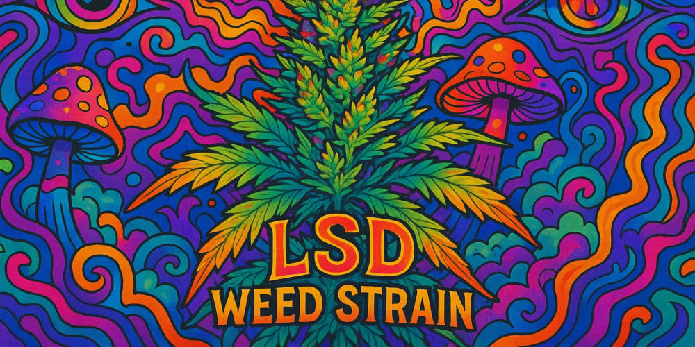 LSD Weed Strain buds displayed under natural sunlight