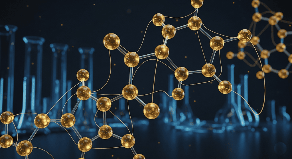 Abstract representation of limonene molecules.