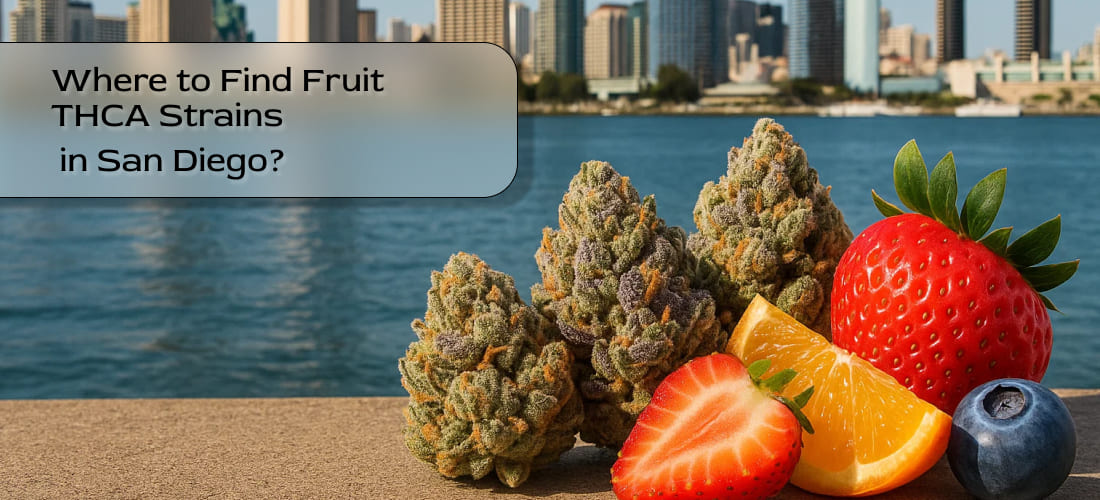 Person ordering Fruit THCA cannabis strains online from San Diego