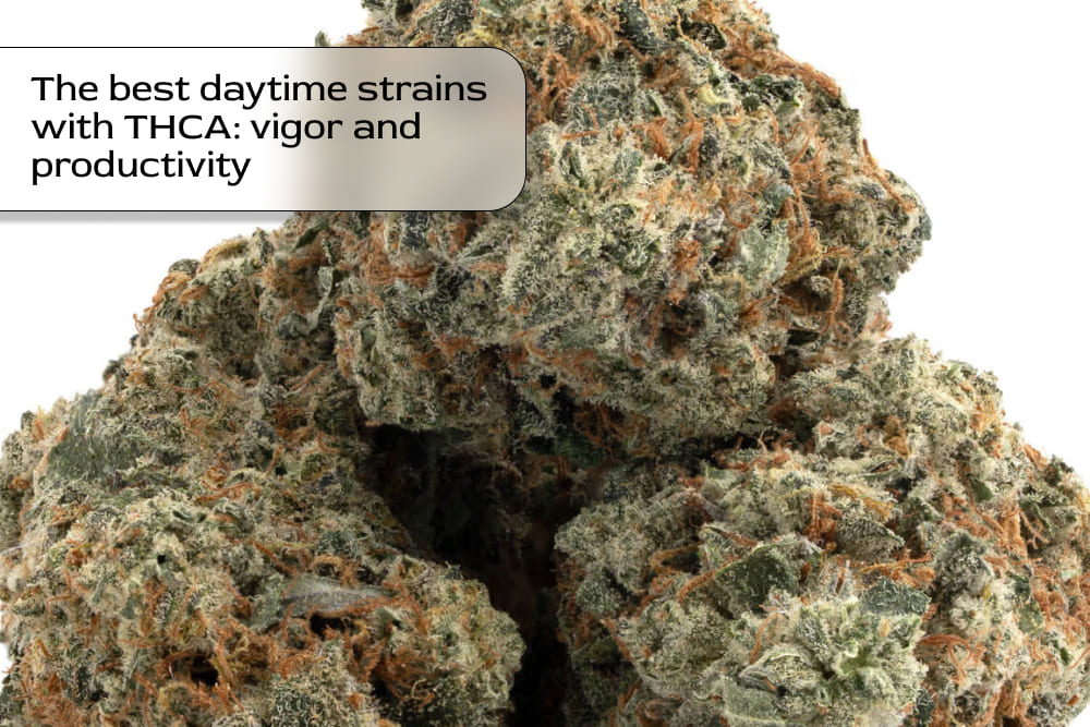 Durban Poison THCA flower providing clean daytime energy
