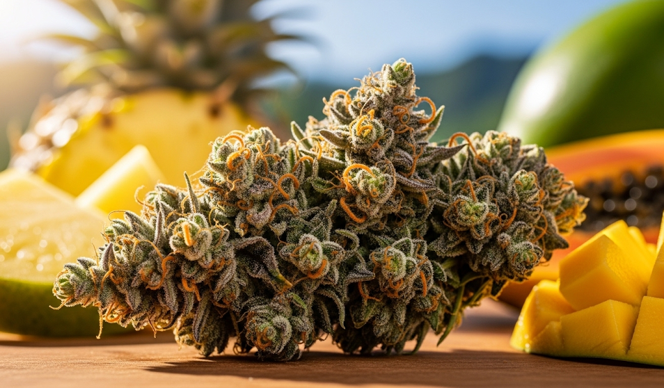 THCA products on a table with a map, with text about purchasing.