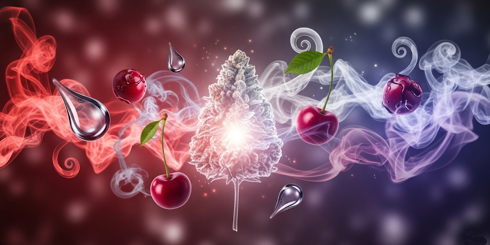 Artistic terpene representation of Cherry Popperz strain