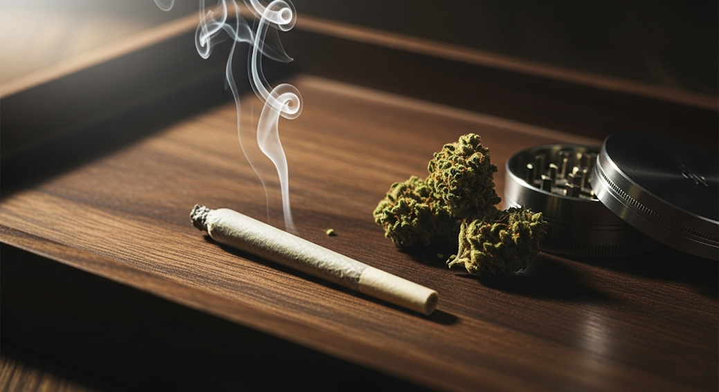 Lit joint made from Cherry Popperz THCA flower