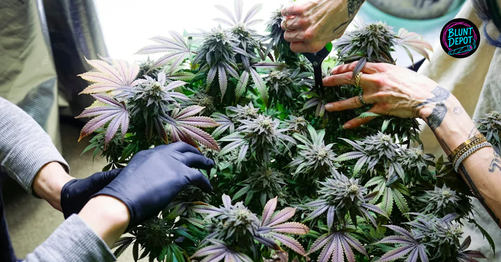 Cannabis Harvest Trimming