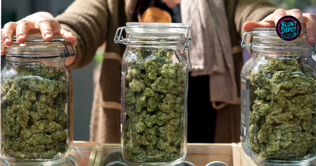 A collection of premium Animal Runtz buds displaying a range of green and purple colors.