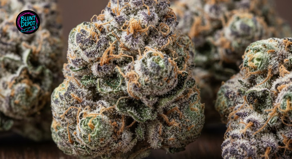 Cannabis leaves of the Bubblegum Runtz weed strain