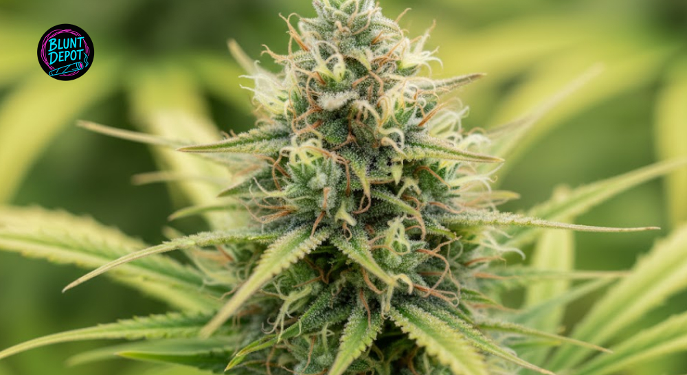 Cannabis leaves of the Alaskan Thunderfuck weed strain