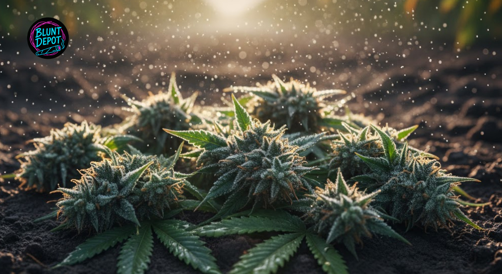 Cannabis leaves symbolizing THCA products in Laredo Texas