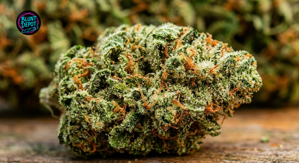 Ghost Train Haze weed strain cannabis flower inside a glass jar.