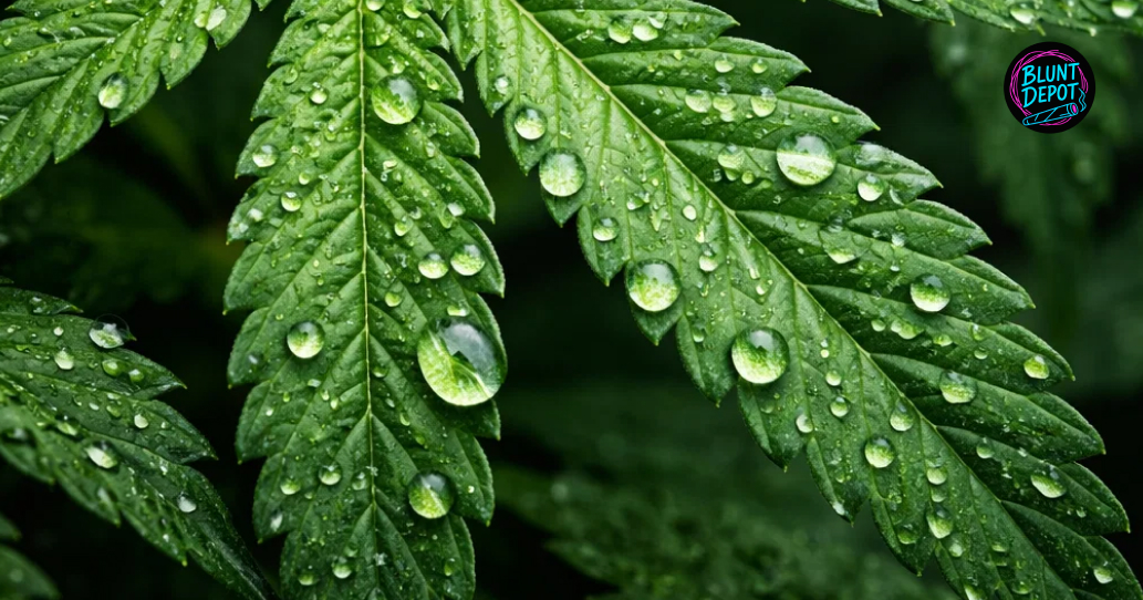 Lifestyle presentation of Candyland weed strain buds in a clean, elegant setting