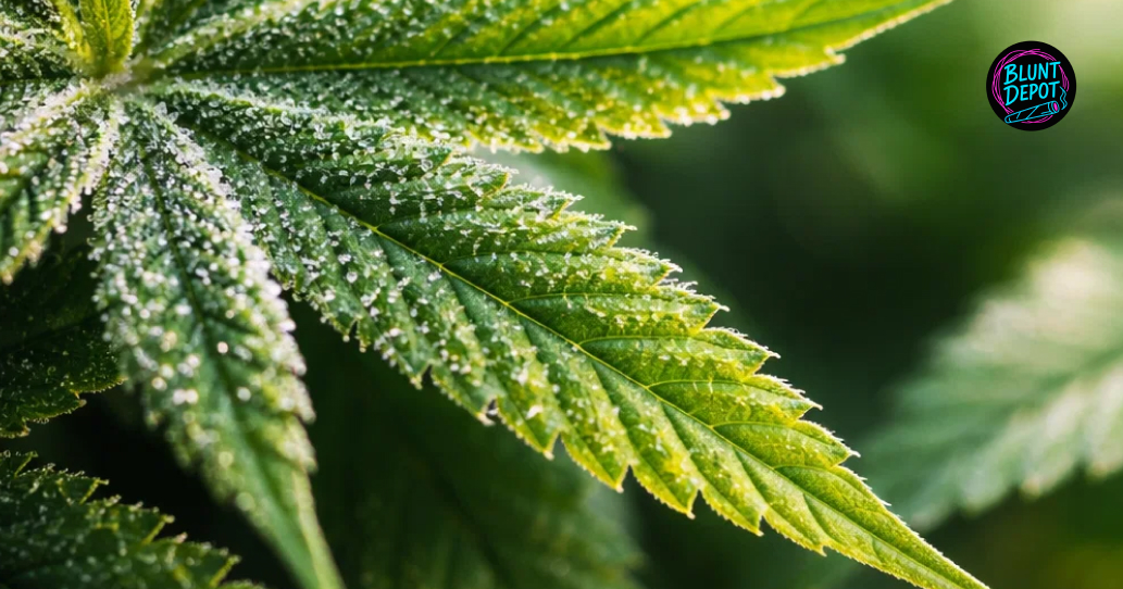 Lifestyle shot featuring Amnesia Haze weed strain with dense, aromatic buds.