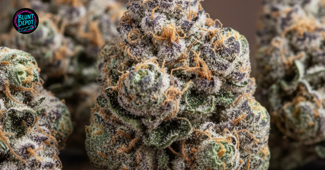 A collection of top-shelf Cali Kush weed strain buds showcasing dense structure and vibrant colors.