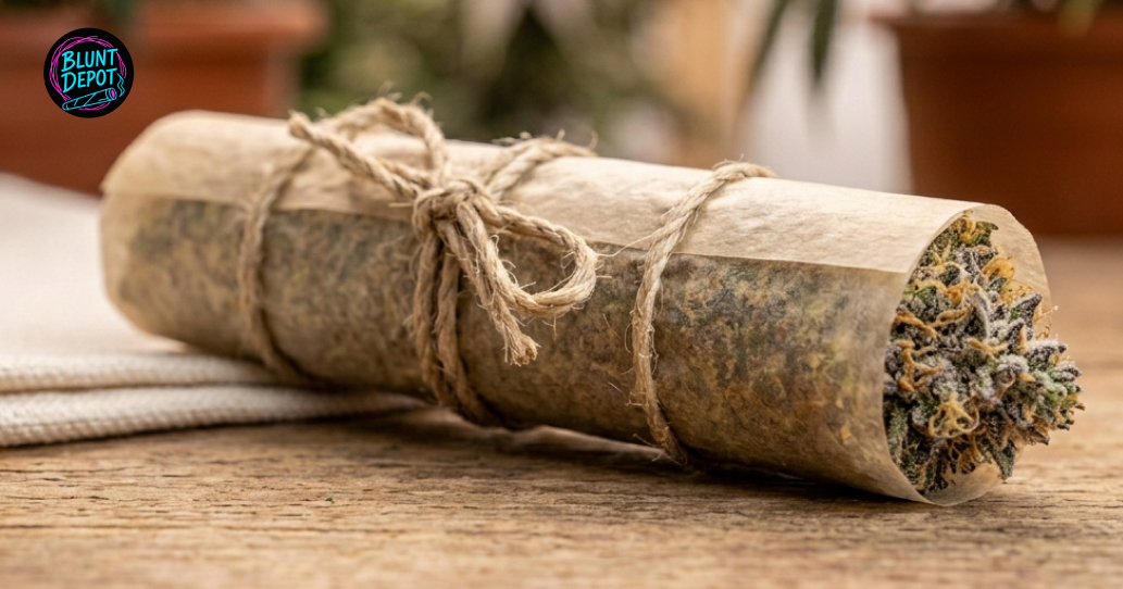 Grape Gasoline cannabis buds surrounded by fresh grapes, berries, and dark chocolate pieces on a rustic table.