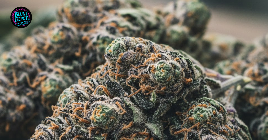 Glass jar filled with Green Crack cannabis flower buds