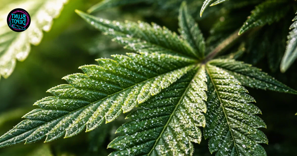 Flowering Animal Face weed strain plants in an indoor grow room featuring large, frosty colas.