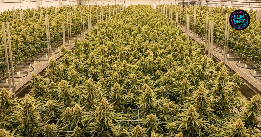 Lifestyle presentation of Green Crack weed strain buds