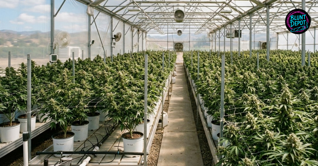 A close-up of a cannabis sugar leaf from the Sour Apple strain covered in a dense layer of white crystalline trichomes.