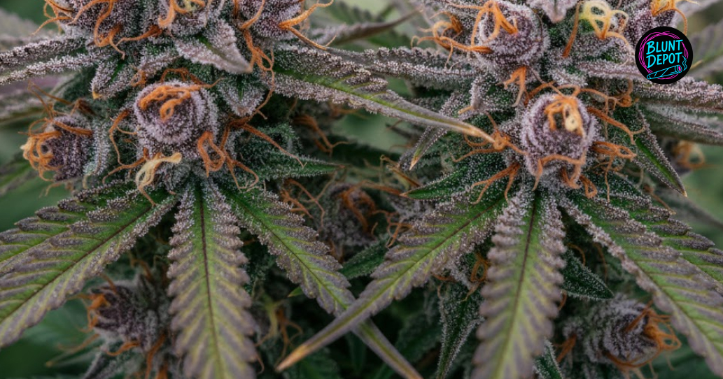 Multiple top-shelf colas of the Agent Orange weed strain ready for harvest and curing.